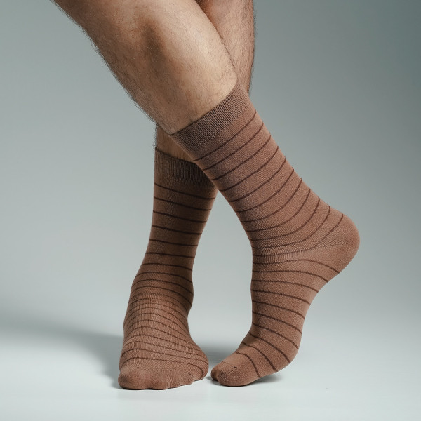 Brown Color Premium Formal Long Socks [mb139-men-L-01br]