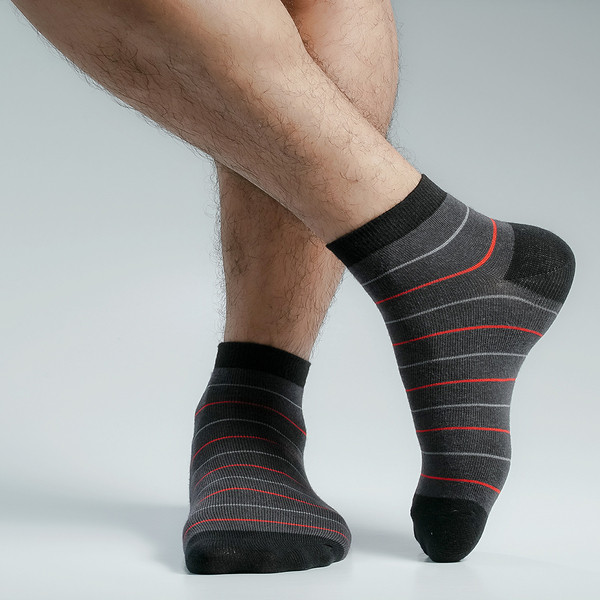 Charcoal Color Casual Ankle Socks [mb119-men-A-03chr]