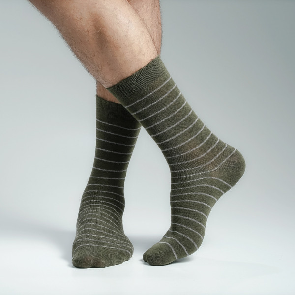 Olive Color Premium Formal Long Socks [mb139-men-L-01ol]