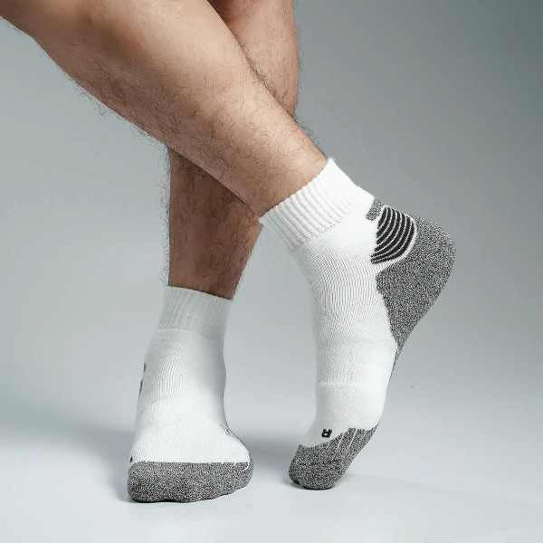 White Color Premium Full-Terry Sports Ankle Socks [mb249-men-A-08]