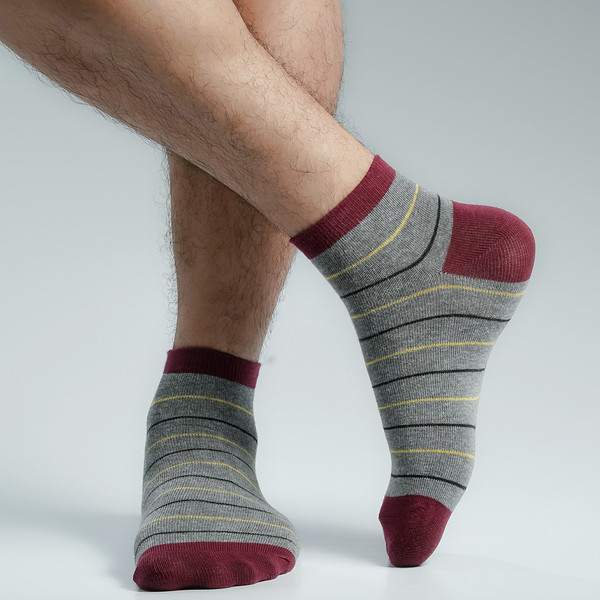 Ash Color Casual Ankle Socks [mb119-men-A-03as]