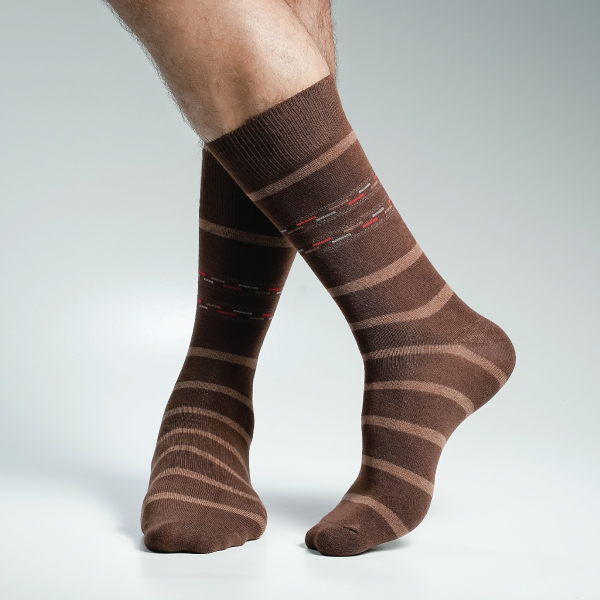 Chocolate Color Casual Long Socks [action-men-L-04ch]