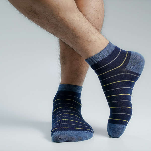 Navy Color Casual Ankle Socks [mb119-men-A-03na]