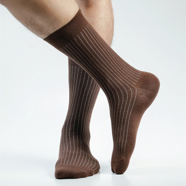 Chocolate Color Premium Formal Long Socks [mb159-men-L-05ch]