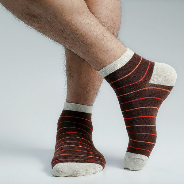 Chocolate Color Casual Ankle Socks [mb119-men-A-03ch]