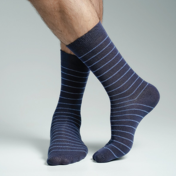 Navy Blue Color Premium Formal Long Socks [mb139-men-L-01na]