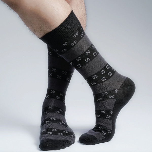 Black Color Premium Casual Long Socks [mb139-men-L-03bl]