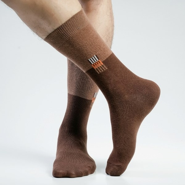 Chocolate Color Premium Formal Long Socks [mb139-men-L-02ch]