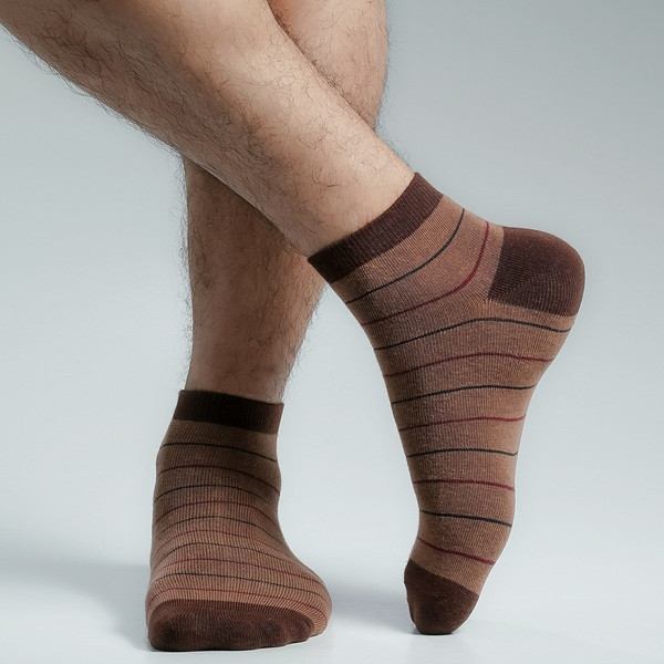 Brown Color Casual Ankle Socks [mb119-men-A-03br]