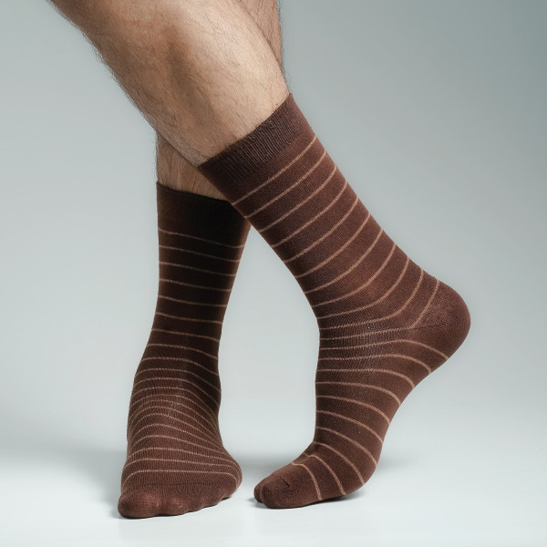 Chocolate Color Premium Formal Long Socks [mb139-men-L-01ch]