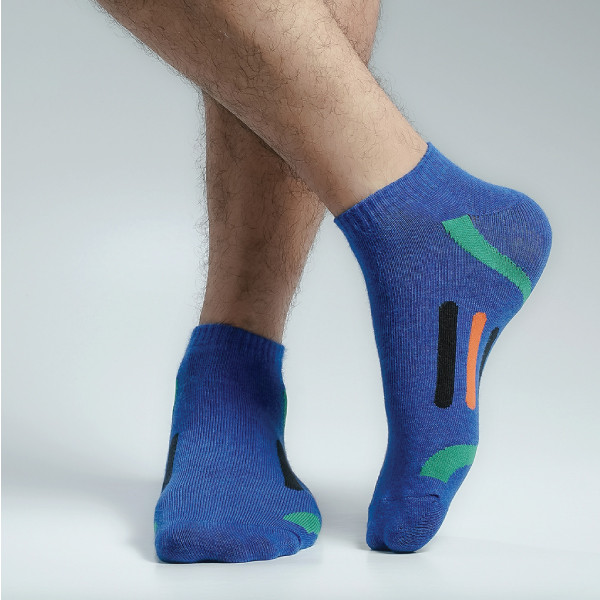 Blue Color Casual Ankle Socks [mb179-men-A-22blue]