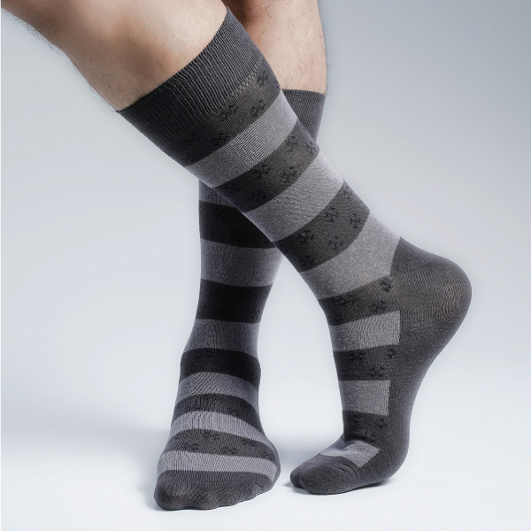 Charcoal Color Premium Casual Long Socks [mb139-men-L-03chr]