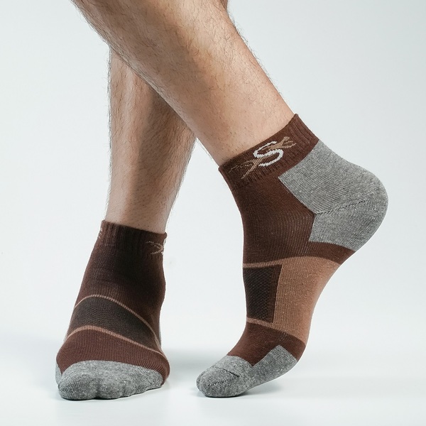 Chocolate Color Casual Ankle Socks [speed-men-A-12ch]