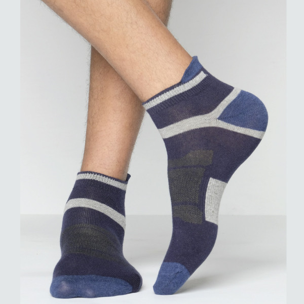 Navy Color Casual Socks  [mb249-men-A-02na]